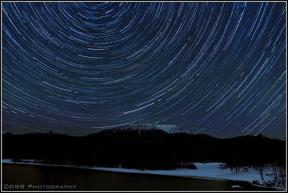 Startrails over Mt. Katahdin, Baxter State Park, Maine